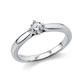 Solitär Ring Damenring aus 950 Platin mit Diamant Brillant 0,20 Ct. 4er-Krappe