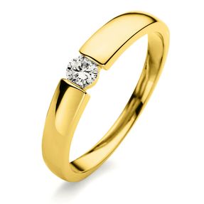 Solitär Ring Damenring aus 750 Gold Gelbgold mit Diamant Brillant 0,20 Ct.