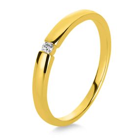 Solitär Ring Damenring aus 585 Gold Gelbgold mit Diamant Brillant 0,06 Ct.