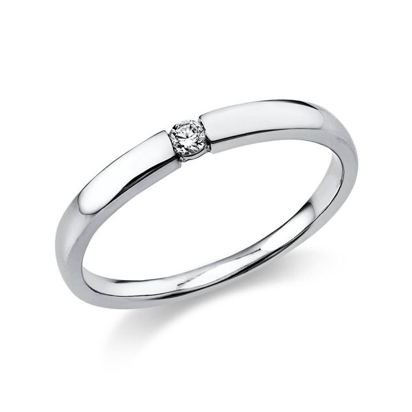 Solitär Ring aus 950 Platin mit Brillant 0.06 Ct