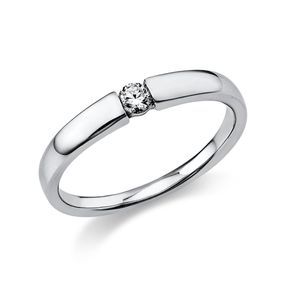 Solitär Ring Damenring aus 950 Platin mit Diamant Brillant 0,10 Ct.