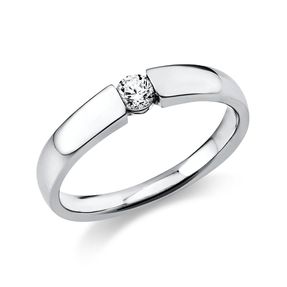Solitär Ring Spannring aus 950 Platin mit Diamant Brillant 0,15 Ct.