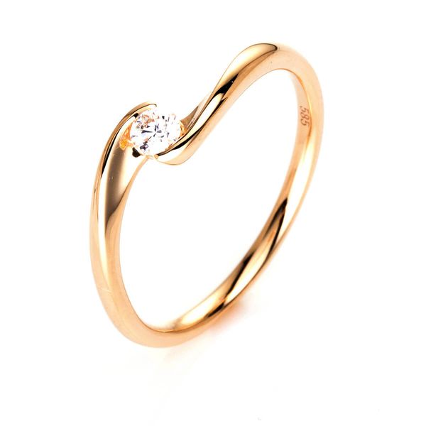 Solitär Ring aus 750 Gelbgold mit Brillant 0.10 Ct