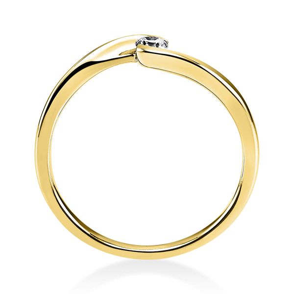 Solitär Ring aus 750 Gelbgold mit Brillant 0.10 Ct