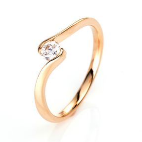 Solitär Ring Damenring aus 585 Gold Gelbgold mit Diamant Brillant 0,20 Ct.