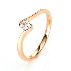 Solitär Ring Damenring aus 750 Gold Gelbgold mit Diamant Brillant 0,20 Ct.