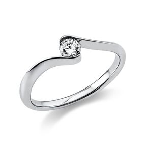 Solitär Ring Damenring aus 950 Platin mit Diamant Brillant 0,20 Ct.