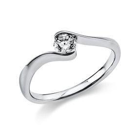 Solitär Ring Damenring aus 950 Platin mit Diamant Brillant 0,25 Ct.