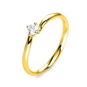 Solitär Ring Damenring aus 750 Gold Gelbgold mit Diamant Brillant 0,15 Ct.