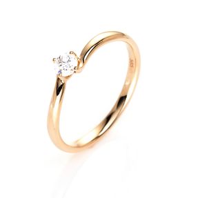 Solitär Ring Damenring 585 Gold Gelbgold Diamant Brillant 0,20 Ct. 4er-Krappe