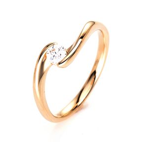 Solitär Ring Damenring 750 Gold Gelbgold Diamant Brillant 0,20 Ct. B: 2,2mm