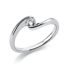 Solitär Ring Damenring aus 950 Platin mit Diamant Brillant 0,20 Ct. B: 2,2mm
