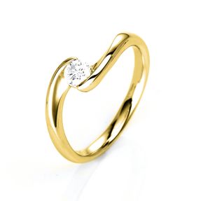 Solitär Ring Damenring aus 585 Gold Gelbgold mit Diamant Brillant 0,25 Ct.