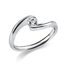 Solitär Ring Damenring aus 950 Platin mit Diamant Brillant 0,25 Ct.