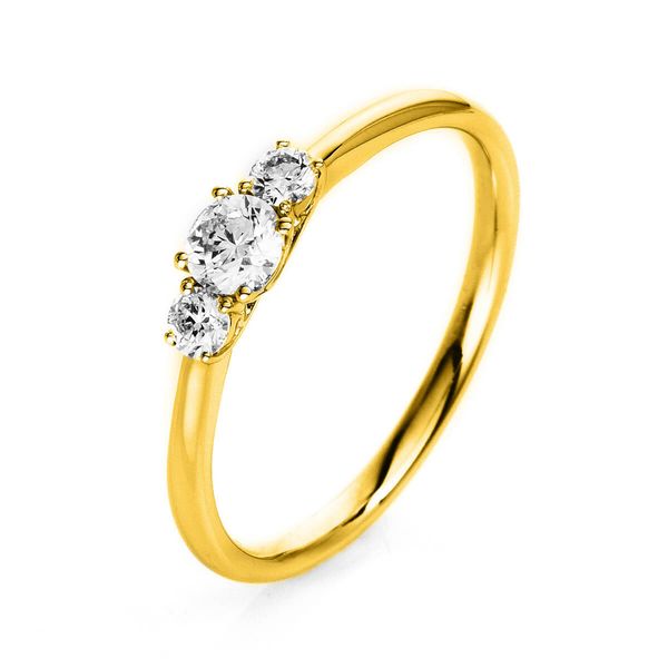 Ring aus 585 Gelbgold mit 3 Brillanten 0.33 Ct