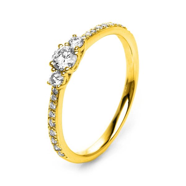 Ring aus 585 Gelbgold mit 21 Brillanten 0.37 Ct