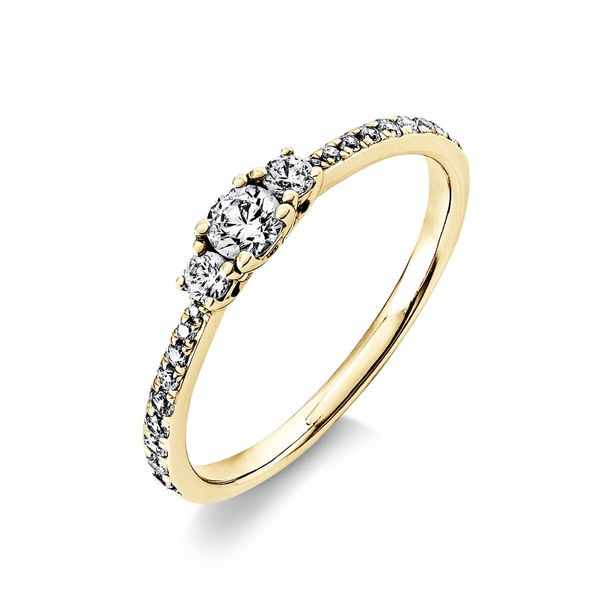 Ring aus 585 Gelbgold mit 21 Brillanten 0.37 Ct