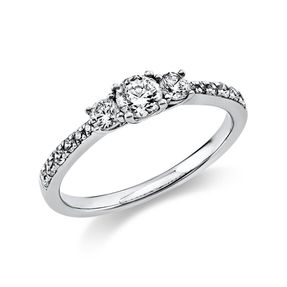 Ring Damenring Platinring aus 950 Platin mit 15 Diamanten Brillanten 0,58 Ct.