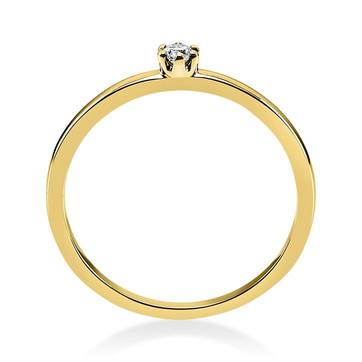 Solitär Ring aus 750 Gelbgold mit Brillant 0.05 Ct