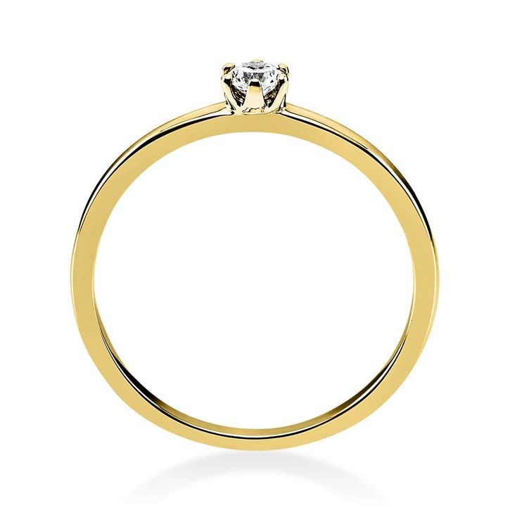 Solitär Ring aus 585 Gelbgold mit Brillant 0.10 Ct