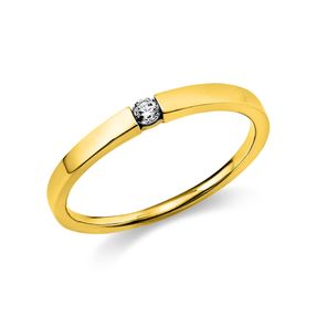 Solitär Ring Spannring aus 750 Gold Gelbgold mit Diamant Brillant 0,05 Ct.