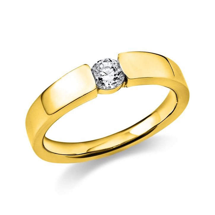 Solitär Ring aus 585 Gelbgold mit Brillant 0.25 Ct