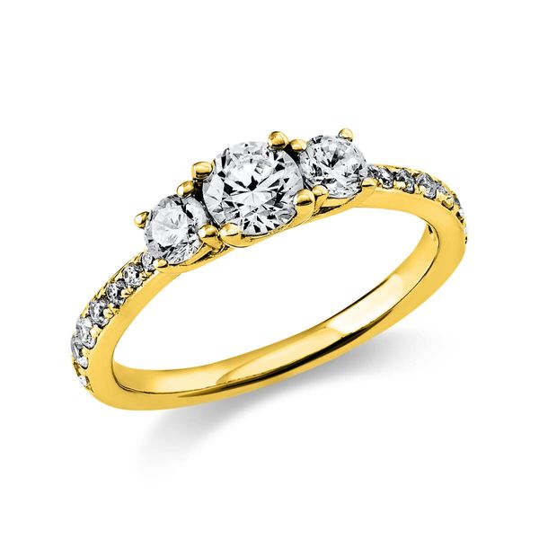 Ring aus 585 Gelbgold mit 17 Brillanten 0.94 Ct