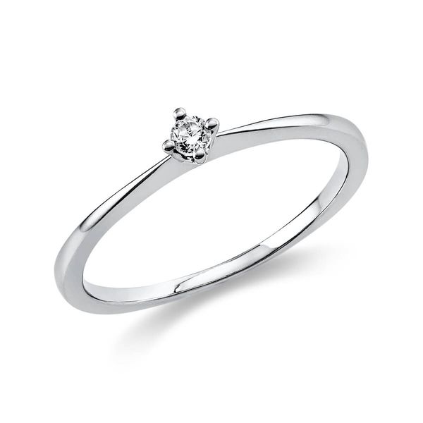 Solitär Ring aus 950 Platin mit Brillant 0.05 Ct