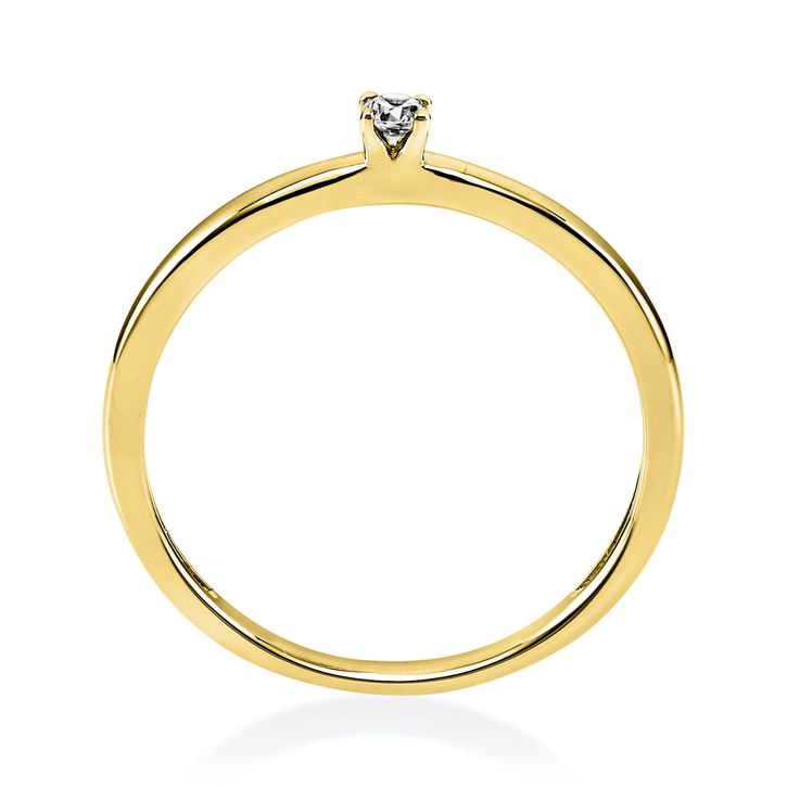 Solitär Ring aus 750 Gelbgold mit Brillant 0.05 Ct