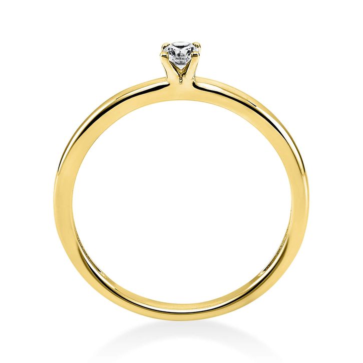 Solitär Ring aus 750 Gelbgold mit Brillant 0.10 Ct