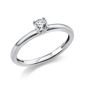 Solitär Ring Damenring aus 950 Platin mit Diamant Brillant 0,20 Ct. 4er-Krappe