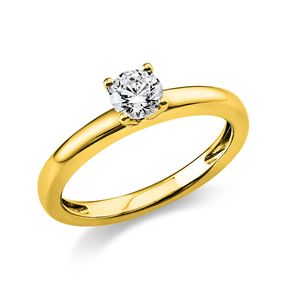 Solitär Ring Damenring 585 Gold Gelbgold Diamant Brillant 0,40 Ct. 4er-Krappe
