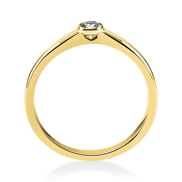 Solitär Ring aus 585 Gelbgold mit Brillant 0.15 Ct Zarge