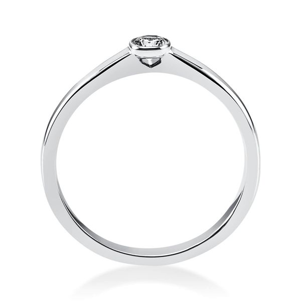 Solitär Ring aus 750 Weißgold mit Brillant 0.15 Ct Zarge