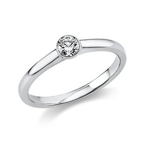 Solitär Ring Damenring aus 950 Platin mit Diamant Brillant 0,20 Ct. Zarge