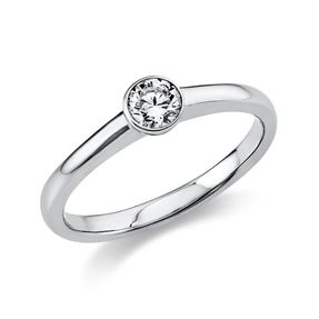 Solitär Ring Damenring aus 950 Platin mit Diamant Brillant 0,25 Ct. Zarge