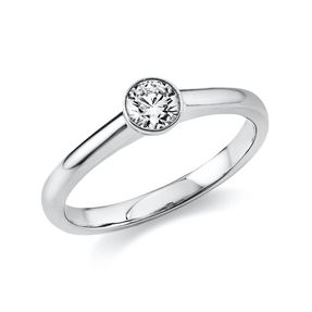 Solitär Ring Damenring 950 Platin Diamant Brillant 0,30 Ct. Zarge B: 2,5mm