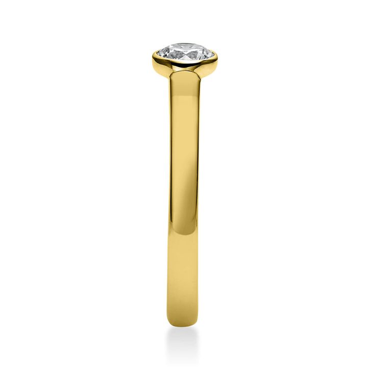 Solitär Ring aus 585 Gelbgold mit Brillant 0.40 Ct Zarge