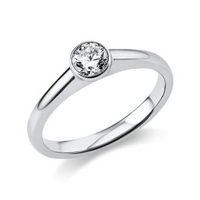 Solitär Ring Damenring aus 950 Platin mit Diamant Brillant 0,40 Ct. Zarge