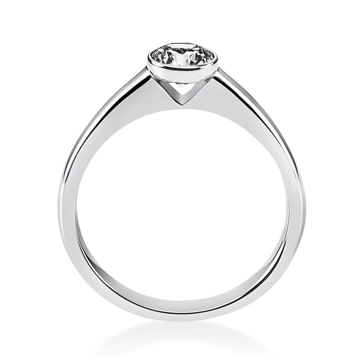 Solitär Ring aus 750 Weißgold mit Brillant 0.50 Ct Zarge