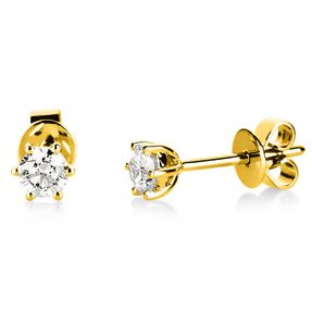 Ohrstecker aus 585 Gold Gelbgold mit 2 Diamanten Brillanten 0,40 Ct. 6er-Krappe