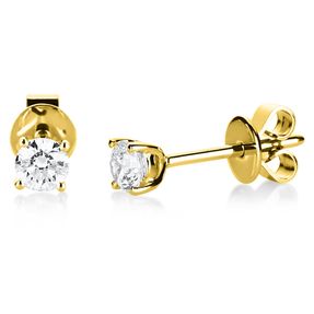 Ohrstecker aus 750 Gold Gelbgold mit 2 Diamanten Brillanten 0,80 Ct. 4er-Krappe