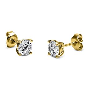 Ohrstecker aus 750 Gold Gelbgold mit 2 Diamanten Brillanten 1,40 Ct. 4er-Krappe