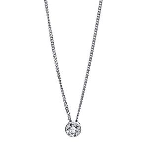 Solitär Collier Kette aus 950 Platin mit Brillant 0,25 Ct. Zarge L: 43cm