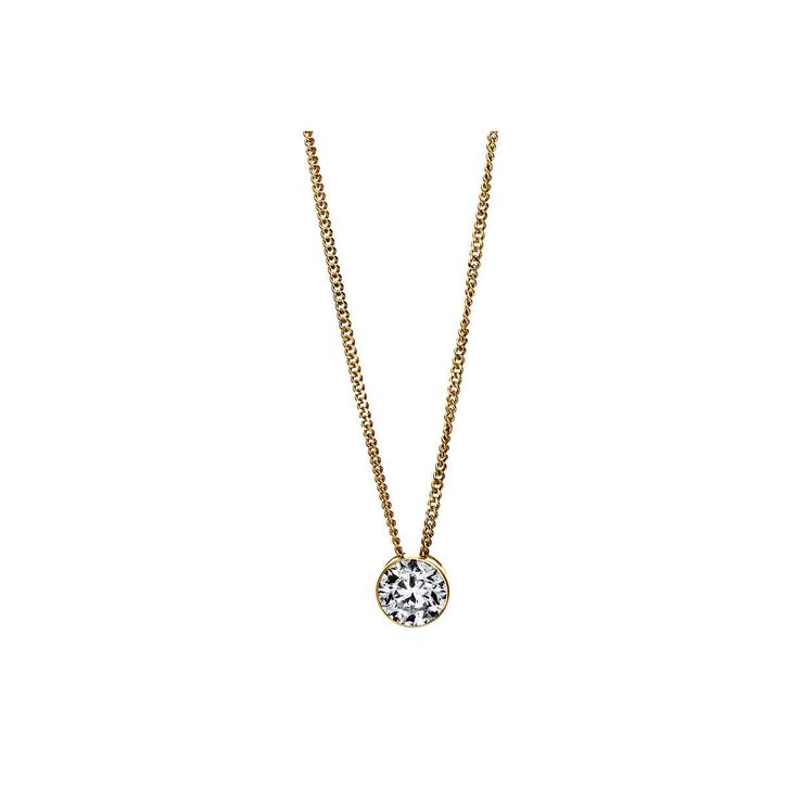 Solitär Collier aus 585 Gelbgold mit Brillant 0.50 Ct Zarge