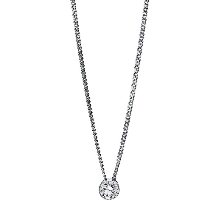 Solitär Collier aus 950 Platin mit Brillant 0.15 Ct Zarge