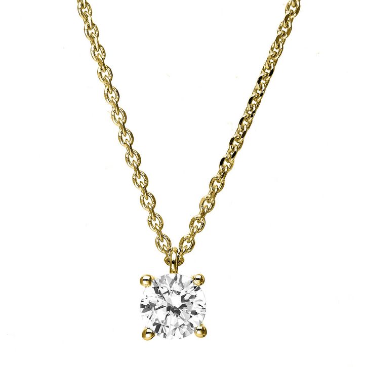 Solitär Collier aus 750 Gelbgold mit Brillant 0.40 Ct