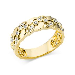 Ring aus 750 Gold Gelbgold 23 Brillanten 0,18ct TW-SI B:6,1mm