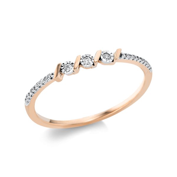 Ring 750 Gold weiß rot 21 Diamanten 0.06ct B 2.1mm