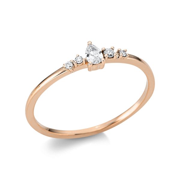 Ring 750 Rotgold 5 Brillanten 0.11ct B 3.6mm